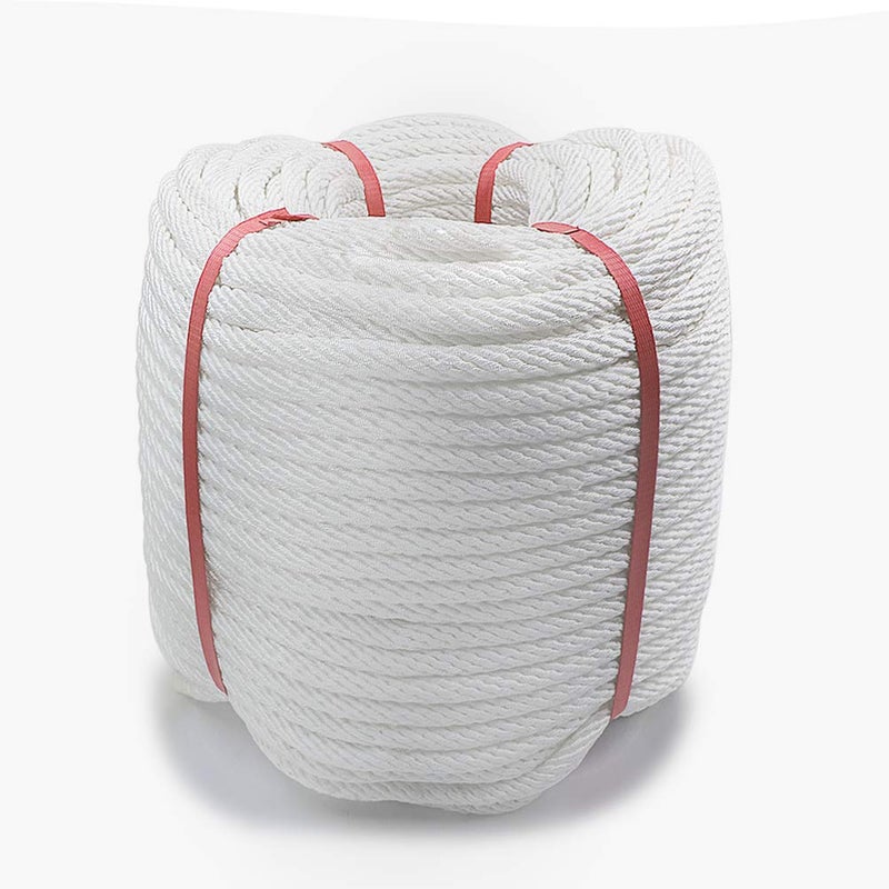 Aoneky Nylon Rope - White Pull Rope Cord (1/2 inch x 100 Ft) - Image 1